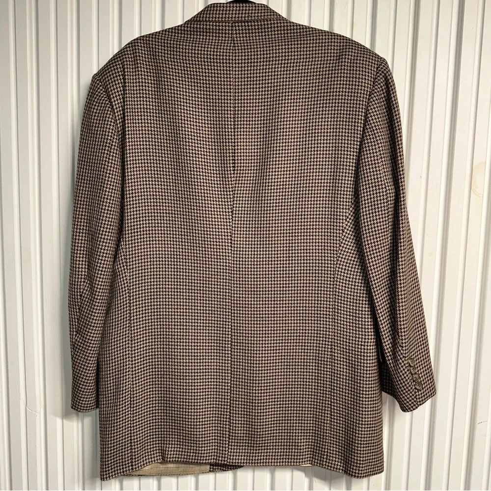 VTG Christian Dior Le Connaisseur Men’s Beige Houndstooth Blazer Sport Coat 44L - Picture 6 of 15